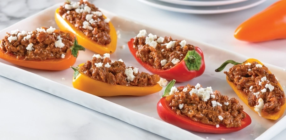 Taco Style Beef Stuffed Mini Peppers