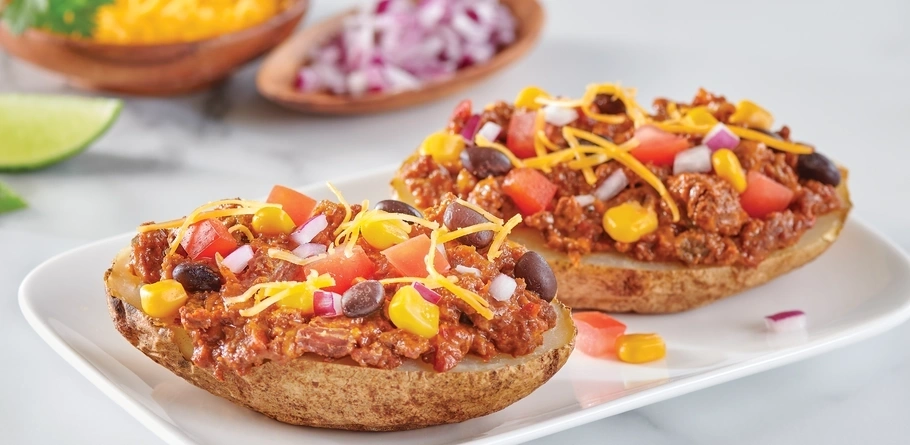 Sweet BBQ Beef Stuffed Baked Potato